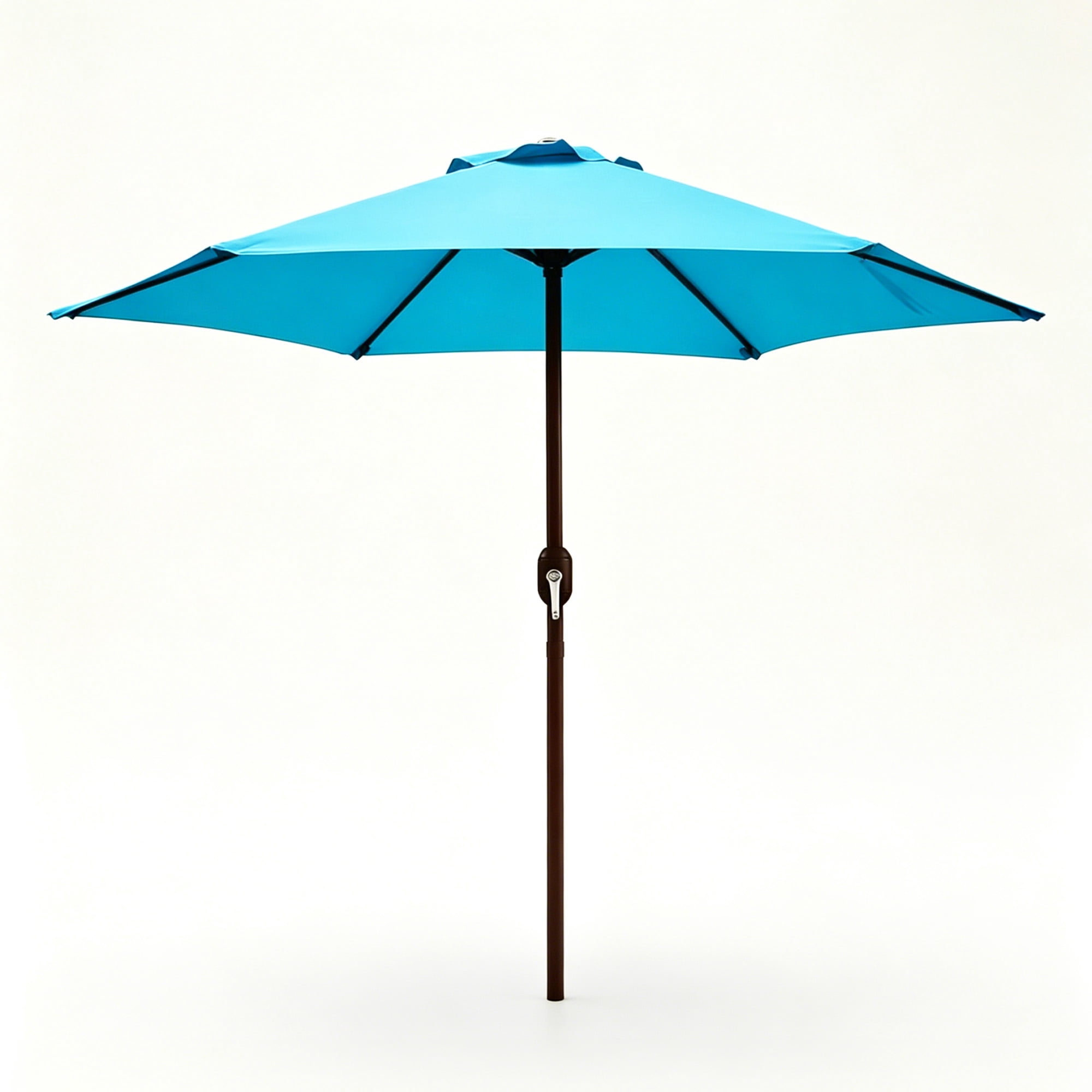 Kool 7.5 ft Outdoor Market Patio Umbrella with Crank, 6 Ribs, Cyan