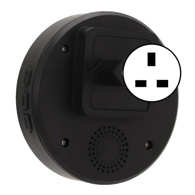 Black Wireless Doorbell Self Powered Waterproof Door Bell with 58 Melodies LED Flash for Home Business Plug