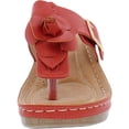 thumbnail image 4 of Good Choice Womens Flora Faux Leather Thong Wedge Sandals, 4 of 4