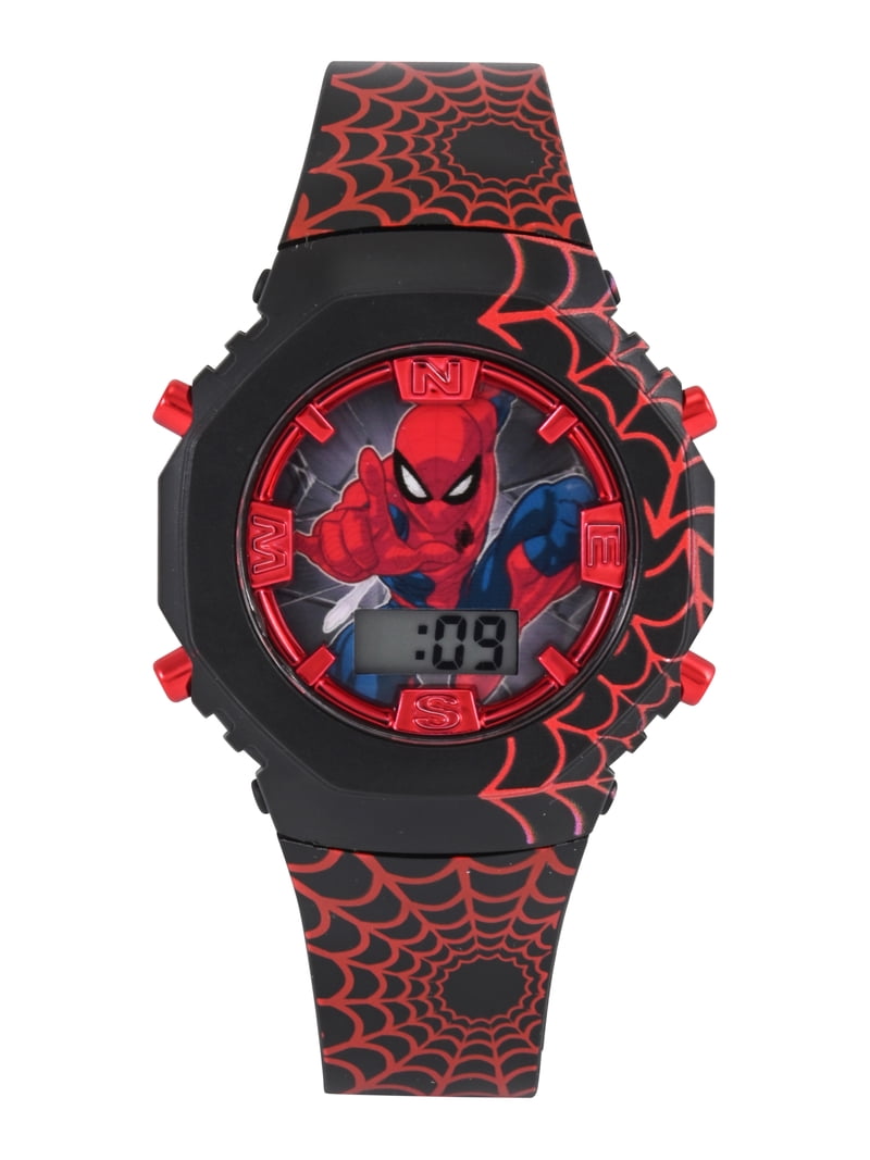 Marvel Spider-Man Unisex Child 2pc Red and Black Watch and