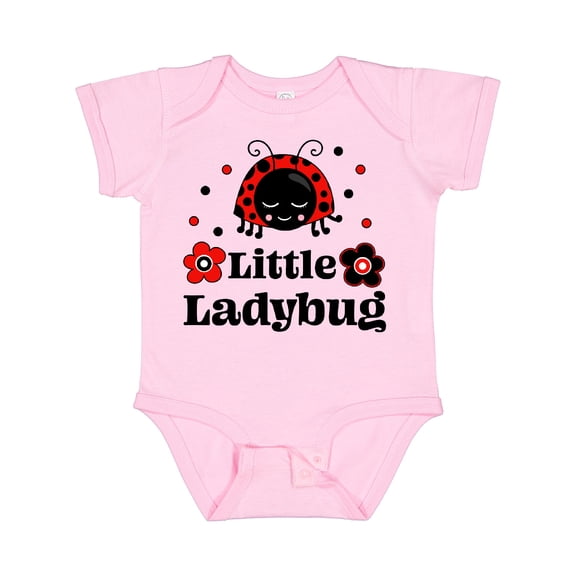 Inktastic Little Ladybug with Flowers Boys or Girls Baby Bodysuit