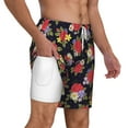 thumbnail image 3 of Balery Red Rose Flower Mens Swim Trunks Swim Shorts for Men Quick Dry Inseam Beach Shorts with Compression Liner Pocket-XX-Large, 3 of 9