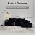 thumbnail image 4 of Kelyda 104" Modular L-Shape Sofa, Deep Seat and No Assembly Required, with Chaise, Black, 4 of 10