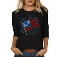 thumbnail image 2 of VKOYWKM Memorial Day Shirts for Women Patriotic American Flag Graphic Tshirts 3/4 Sleeve USA Flag Patriotic Tee Independence Day Gifts for Women, 2 of 6