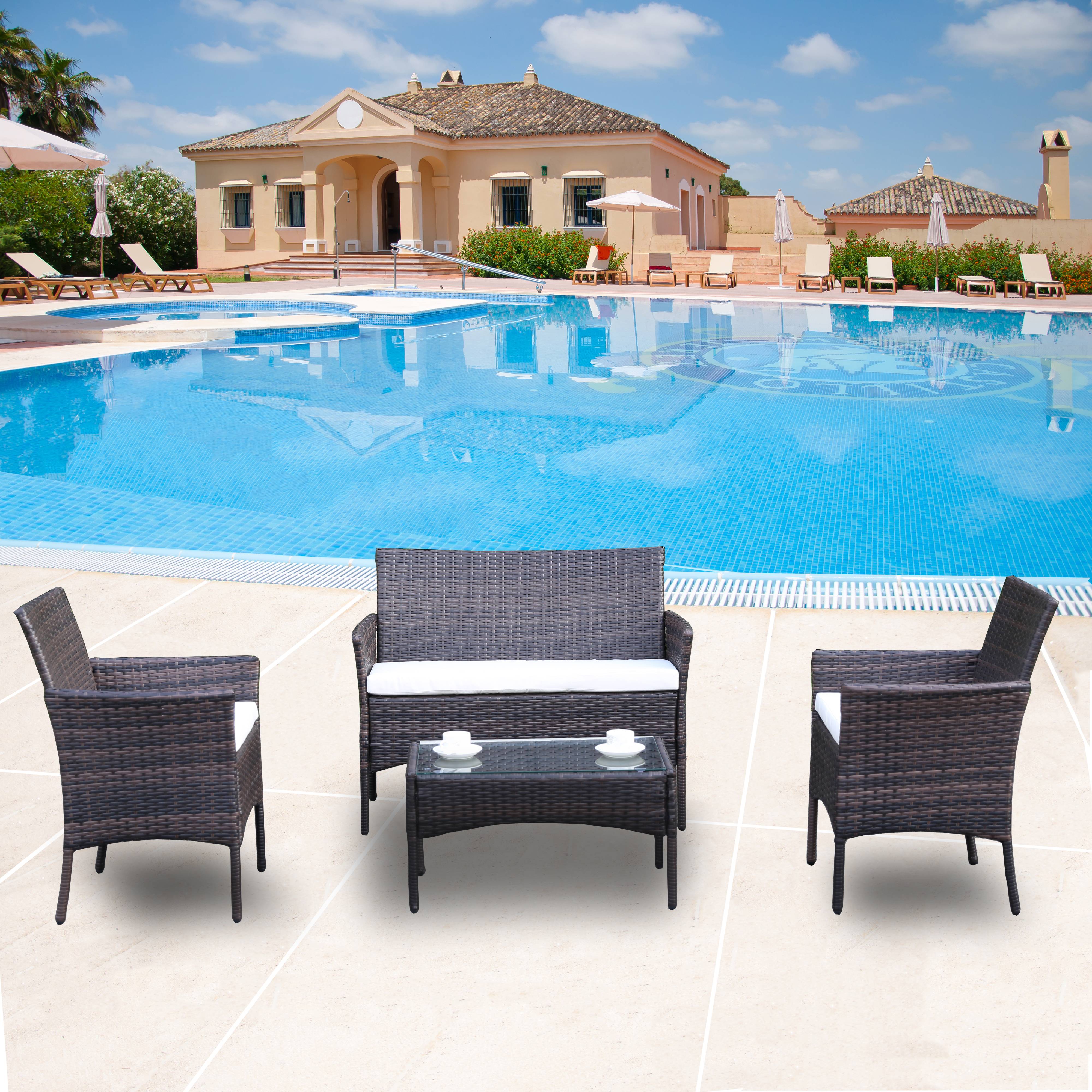 Wicker Patio Sets On Clearance 4 Piece Outdoor Conversation Set