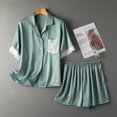 thumbnail image 2 of Richie House Pajamas Women Short Sleeve Lace Sleepwear Button Down Loungewear Summer Pjs Short Set RHW4035, 2 of 2