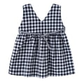 thumbnail image 3 of VBARHMQRT Summer New Girl Fashion Striped Grid Sleeveless Bow Loose Vest Princess Dress, 3 of 7