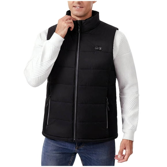 Lovzfmll Men's Heated Vest 17-Zone Warming Vest USB Powered Sleeveless Black, L