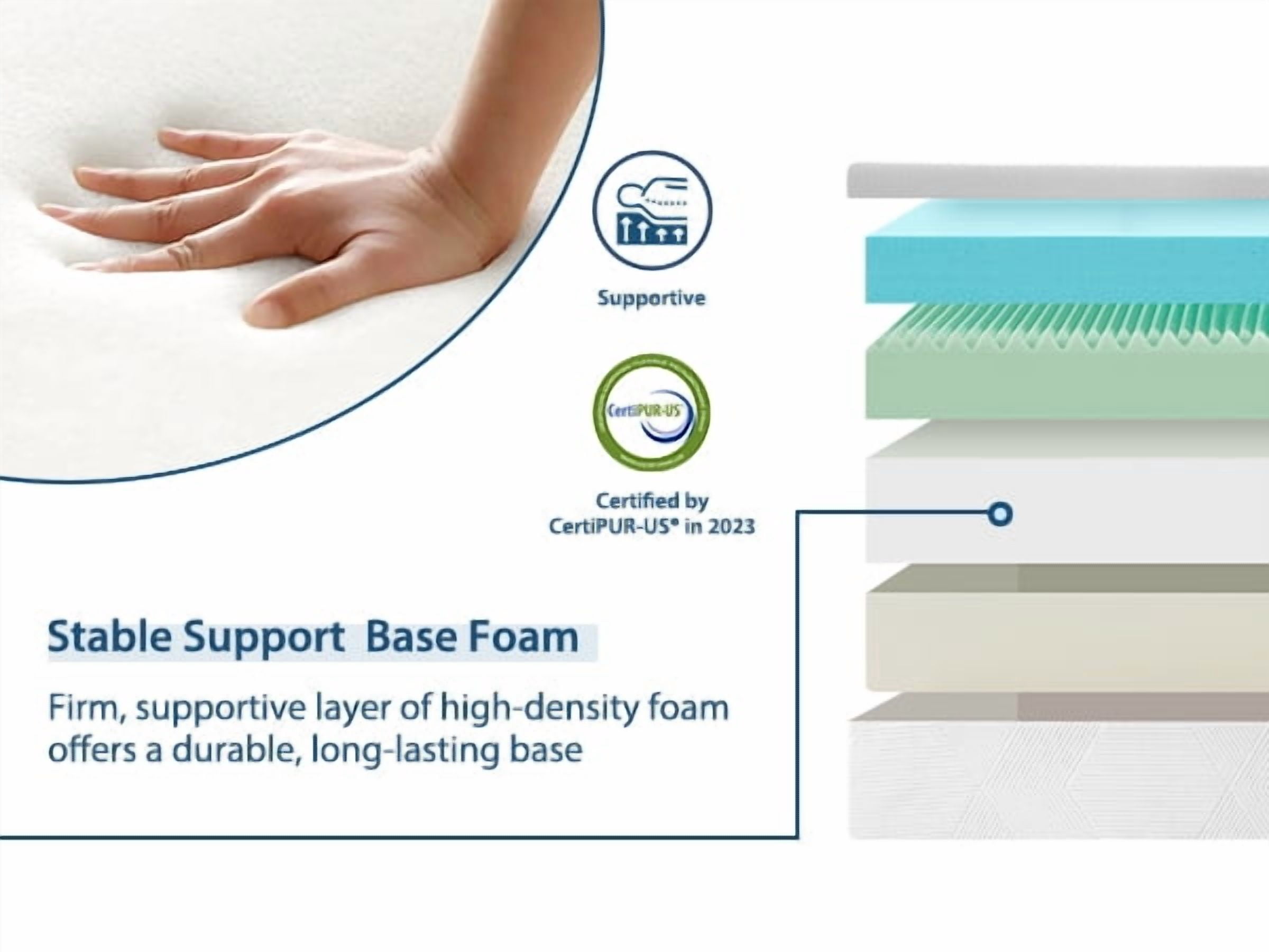 EDX 10 Inch Queen Cooling Gel Memory Foam Mattress CertiPUR US Certified Fiberglass Free Pressure Relief Bed in a Box