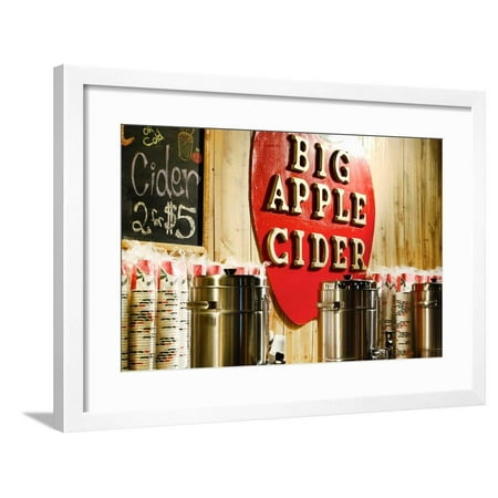 Apple Christmas Sales Big Apple Cider for Sale at the Christmas Market in Bryant Park, Framed Print Wall Art By Sabine Jacobs ()
