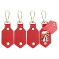 thumbnail image 1 of 4pcs Custom Leather Photo Keychain Personalized Picture Key Chain, Red, 1 of 7