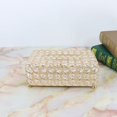 thumbnail image 1 of 1 funda rectangular para caja de pañuelos de cristal, funda decorativa para caja de pañuelos, soporte de cristal para decoración elegante, color dorado., 1 of 5