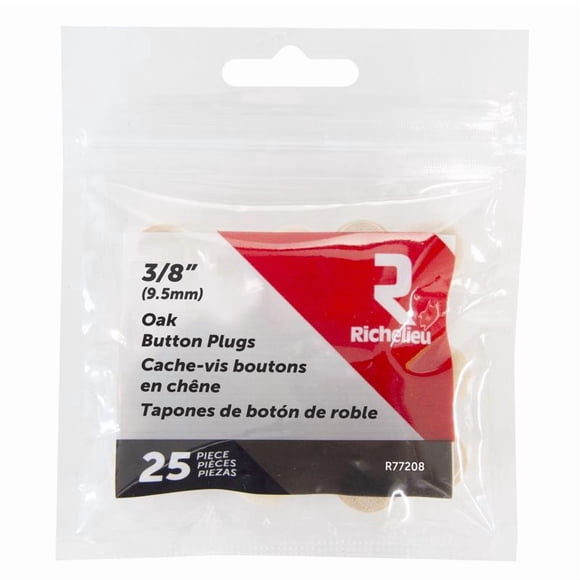 BTTN PLUG RND 3/8 Pouces 25PK(Lot de 5)