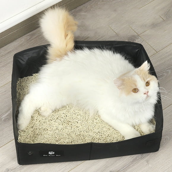 Shldybc Portable Cats Travel Litter Box -No Leakage-No Smell-Easy To Carry-Easy To Use In Hotels-Black