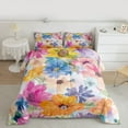 thumbnail image 2 of Manfei Chic Colorful Flowers Full Size Comforter Sets 3-Piece for Adults Girls Boys,Vintage Aesthetics Bedding Comforter Set,Spring Garden Lightweight Bedding Sets,Luxury Bedroom Decor,Reversible, 2 of 8