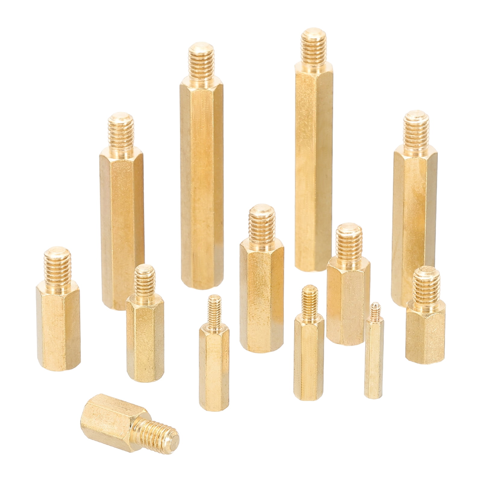 M2.5+6mm Standoff Screws, 240Pcs Male to Female Hex Brass PCB Standoff Spacer Screw Nut Assortment Kit for PCB Computer Circuit Board, Golden