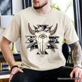 thumbnail image 5 of Aztec Tribal Bull Skull T-Shirt, Western Boho Tee, 5 of 6