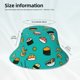 thumbnail image 3 of Fotbe Sushi Sombrero Tipo Pescador con Estampado – Sombrero de Sol de Algodón de Moda para Playa, Golf, Pesca, 3 of 6