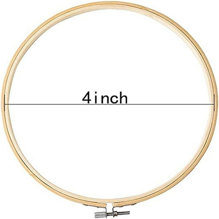 Happon Embroidery Hoop Cross Stitch Supplies & Needlework Supplies Easily  Loosen/Tighten Bamboo Wooden Hoops for Crafts (4 Inches X 1 PCS) 