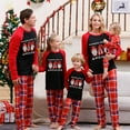 thumbnail image 2 of Christmas Pajamas for Family Matching PJ's Set Christmas Tree/Deer Print Top and Classic Red/Green Plaid Pants Men, 2 of 8