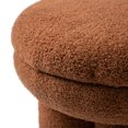 thumbnail image 6 of Furniture of America Thia I Modern 17.5" Upholstered Mushroom-Shape Design Ottoman, Saddle Brown, 6 of 10