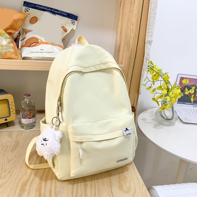 Mochila escolar informal Mochila de nailon Mochila estilo preppy con varios bolsillos (Amarillo) Sywqhk Para Estrenar