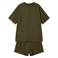 thumbnail image 3 of MAIHAN Women Summer Outfits Summer Beach Vacation Clothes Shirt and Short Outfit Trendy 2 Piece Summer Shorts Set Comfortable Playwear Daily Wear, 3 of 4