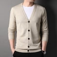 thumbnail image 3 of Men's Fashion Casual Single Breasted Slim Fitting Solid V-neck Knitted Cardigan, 3 of 6