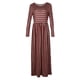 thumbnail image 2 of Vestido Maxi Despojado Elegante para Mujer Top Ajustable de Manga Larga Suave Transpirable Café XL Baoblaze vestido maxi a rayas, 2 of 8