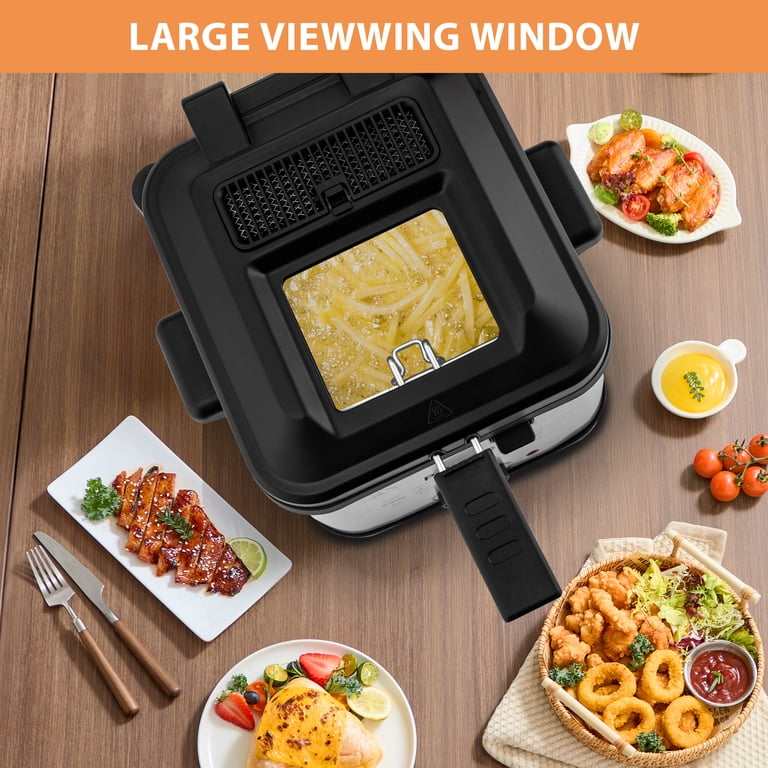 1.5L Electric Deep Fryer with Nonstick Basket – 900W Small Fryer