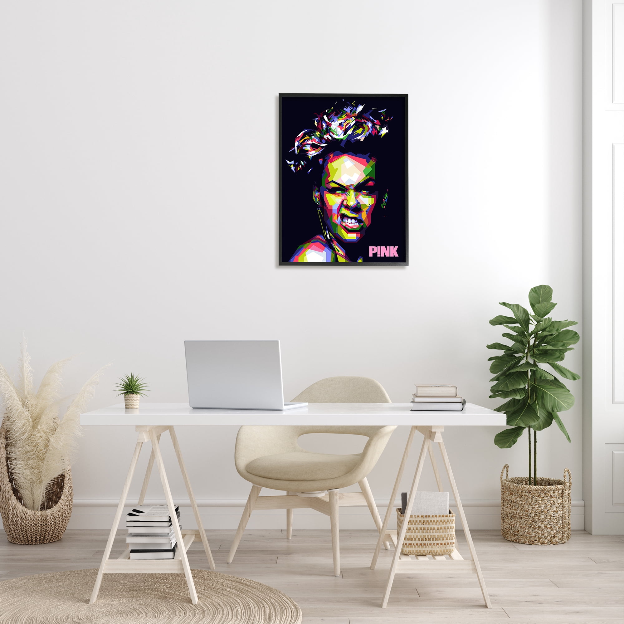 Stupell Industries Modern Pink Portrait Abstract Geometric Pattern Bold Shapes, 24 x 30, Design by Birch&Ink