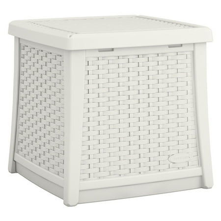 Suncast ELEMENTS End Table with Storage - White, BMDB1310W