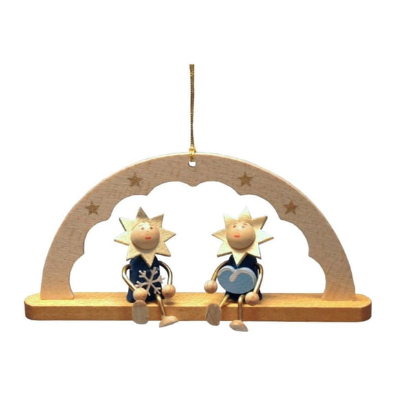 Alexander Taron 4.5" Brown, Beige, and Blue Handcrafted Arch with Moonmen Richard Glaesser Hanging