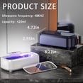 thumbnail image 7 of Ultrasonic Retainer Cleaner 48kHz 420ml with Purple Lamp Care, Mirror & 3 Modes for Dentures, Night Guards, Mouthguards, Toothbrush Heads, Eyeglasses & Jewelry, 7 of 7