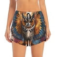 thumbnail image 4 of Lsque Colorful Owl Tattoo Art Printed Women's Running Shorts with Liner Pockets,Elastic Quick Dry Workout Athletic Gym Yoga Shorts,Womens High Waist Shorts-Large, 4 of 9