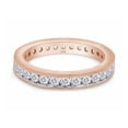 thumbnail image 3 of 1 Carat Round Cut Lab Created Moissanite Diamond Full Eternity Stackable Wedding Band Ring In 14K Solid Rose Gold(G-H Color,VVS1 Clarity,1 Cttw)-7.5, 3 of 7