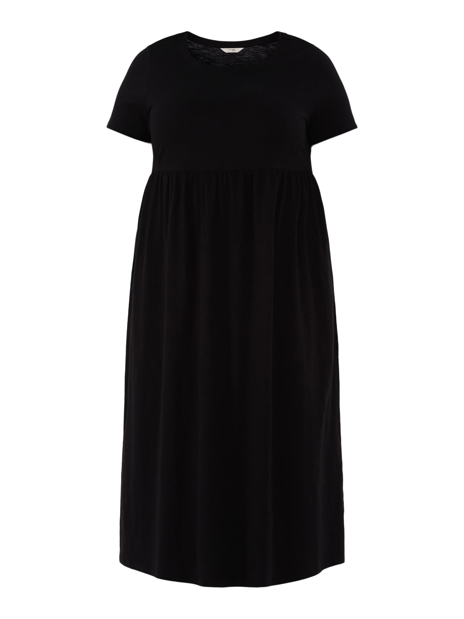 Terra & Sky Women's Plus Size Cotton Gathered Waist T-Shirt Dress, Sizes 0X-5X