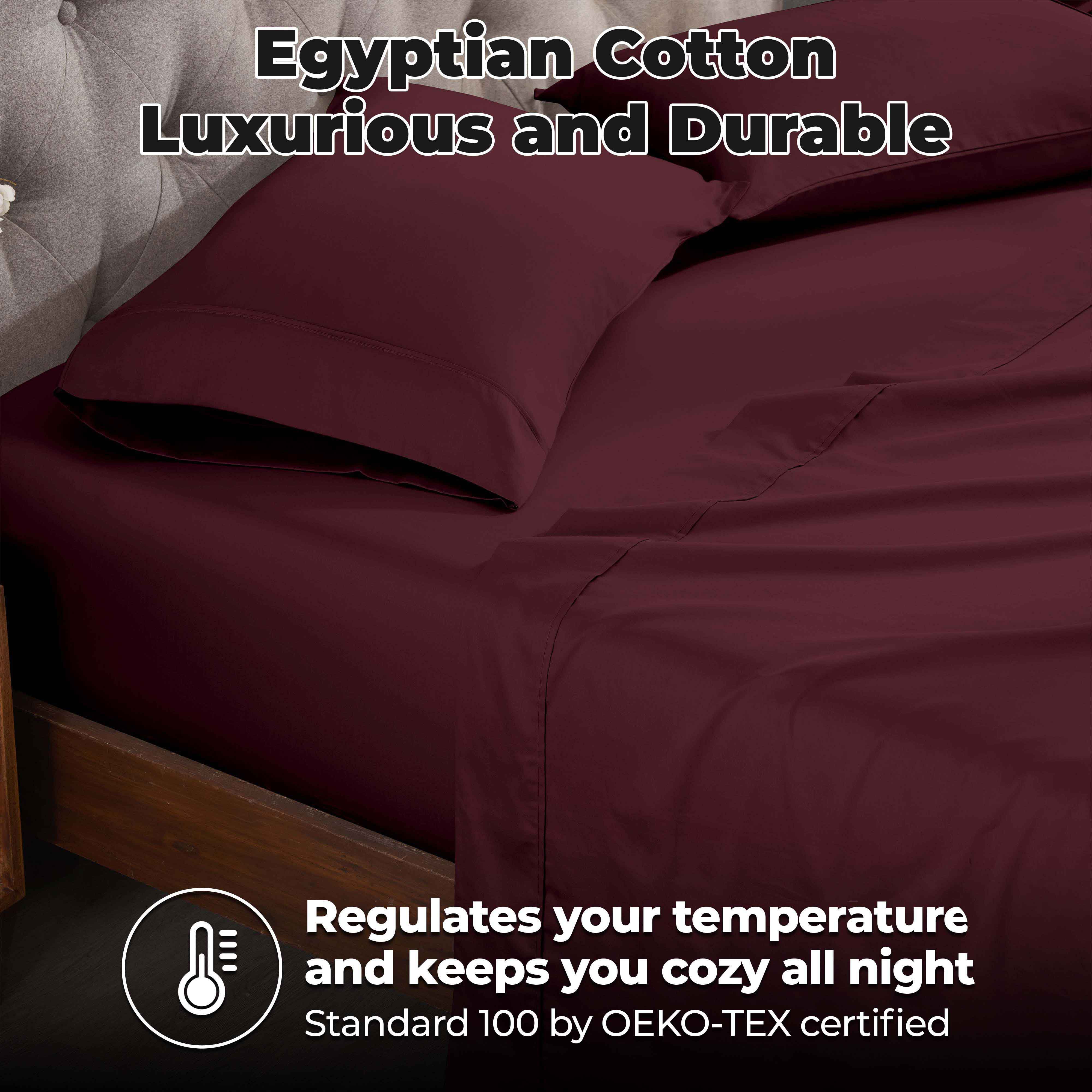 Superior Egyptian Cotton 400 Thread Count Pillowcases, Set of 2, Standard, Plum