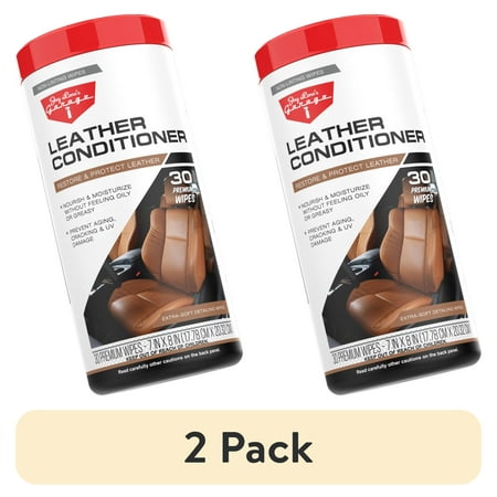(2 pack) Jay Leno's Garage Leather Conditioner Wipes (30 Count) - Protect & Restore Car Leather Surfaces