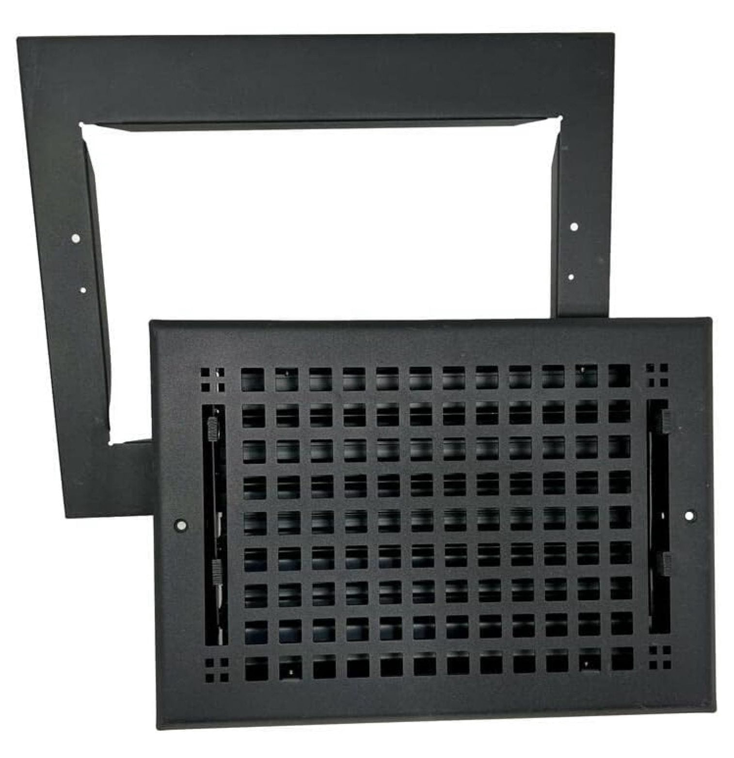 Vintage Baseboard Register- Available in 2 Sizes, Easy Installation | Floor Registers Come in Two Pieces (Baseboard Frame and Register Insert) 10" x 8" (13" x 12" Overall) Black
