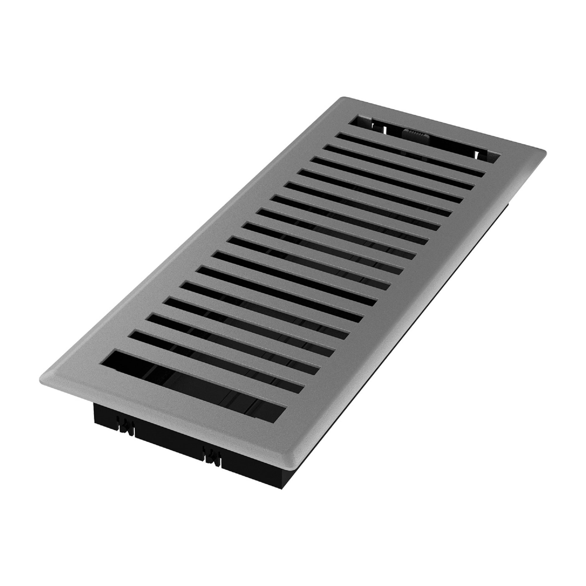 4in x 12in Montezuma Style Grey Granite Metal Rectangular Floor Register (5 PACK) - Overall 5 1/4" x 13 1/4"