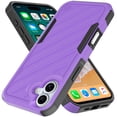 thumbnail image 6 of For Iphone 16 Plus 6.7 Inch Noble Lined Shockproof Dual Layer Hybrid - Dark Purpleblack, 6 of 6