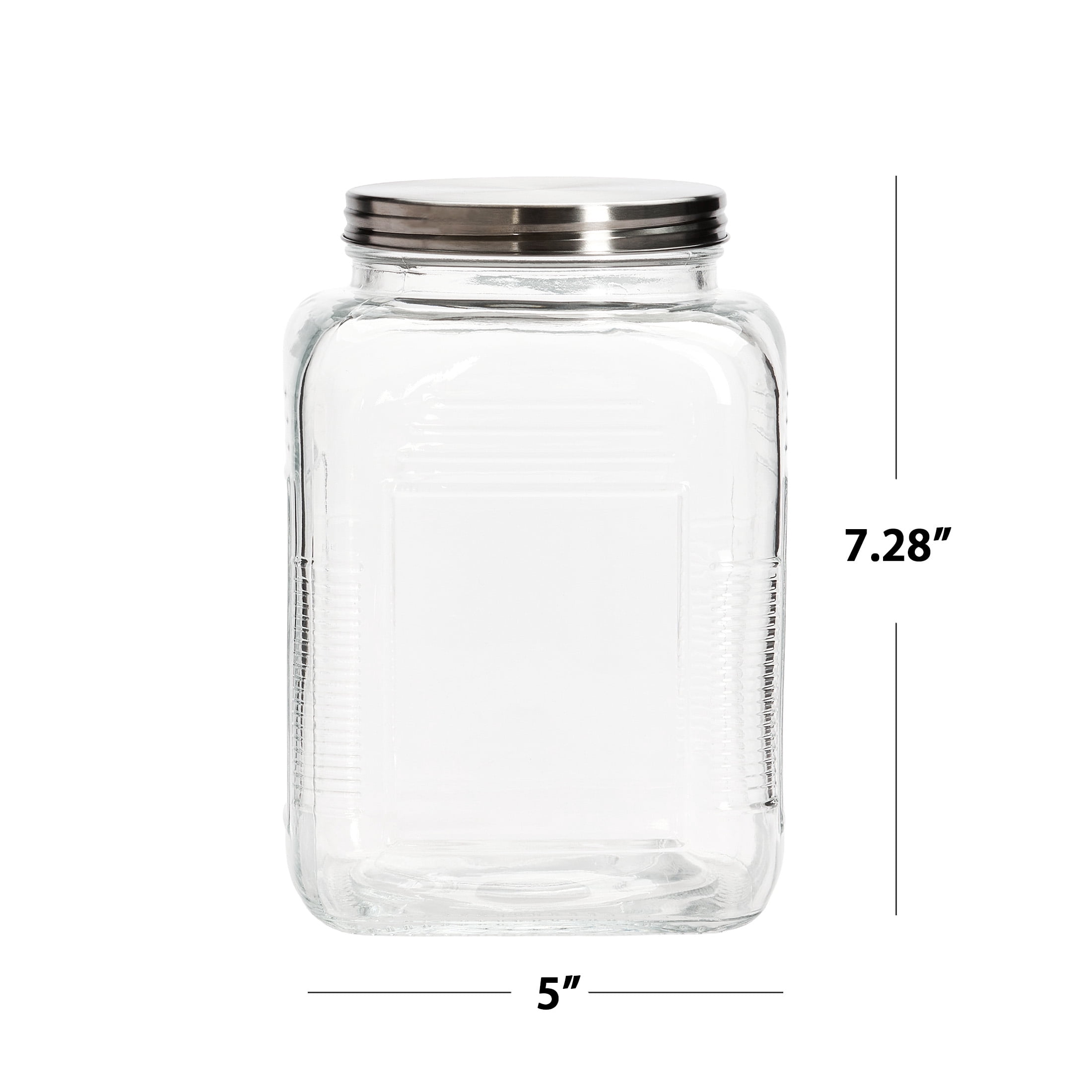 Mainstays Glass Cracker Jar with Lid, 2 Quart