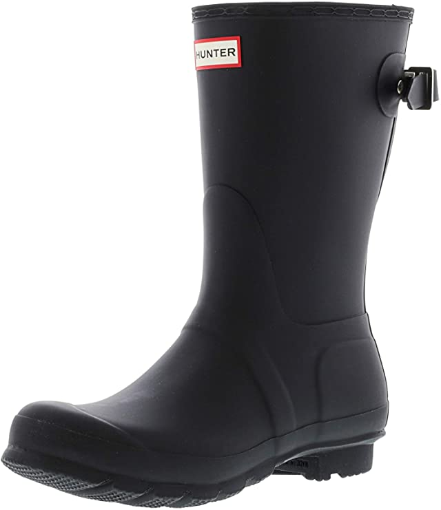 Hunter Women's Original Short Gloss Rain Boot, Navy, Mid-Calf