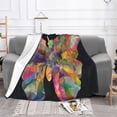 thumbnail image 3 of LNWH Super Soft Flannel Bed Blanket, Cozy Fluffy Warm All Seasons Galaxy Butterfly Flying Pattern Throw Blankets for Sofa Bedding, 40"x30", 3 of 8