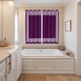 thumbnail image 3 of Curtains 84 Inches Long 2 Panels, Dark Purple Greek Key Grommets Window Treatment Curtain, Geometric Greece Ancient Farmhouse Geo Thermal Curtains Drapes for Living Room/Bathroom, 3 of 9