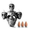 thumbnail image 2 of Candle Light Halloween Party Scary LED Candlestick Light Flameless Plastic Decoration Lamp  Dark Gold, 2 of 8