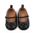 thumbnail image 2 of Biezeib Baby Girl PU Leather Flats Infant Bow Walker Crib Shoes for Party, Festival, Baby Shower, 2 of 6