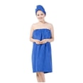 thumbnail image 4 of FUEENIRVA 2Pcs Women Shower Towel Set Microfiber Quick Drying Comfortable Blue, 4 of 8