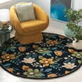 thumbnail image 2 of SAFAVIEH Blossom Derren Floral Area Rug, Navy/Green, 6' x 6' Round, 2 of 10
